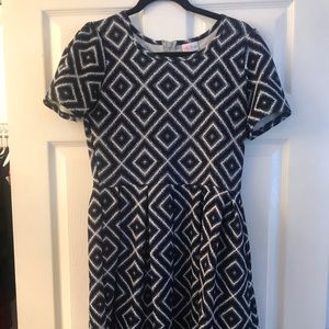 LuLaRoe Amelia Dress Navy and White size Medium